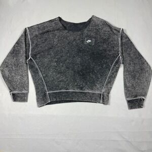 Nike Sportswear Rebel Women Acid Wash Cropped Sweatshirt Dark Grey BV2798-010 L